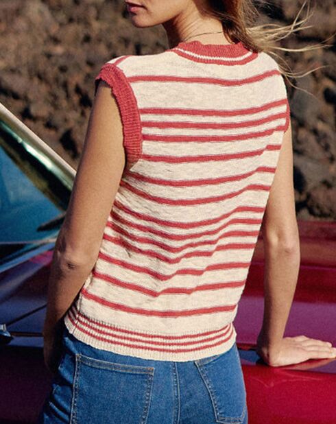 Gilet sans manches Meera fraise écrasée