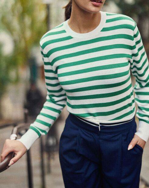 Pull Melina écru/vert