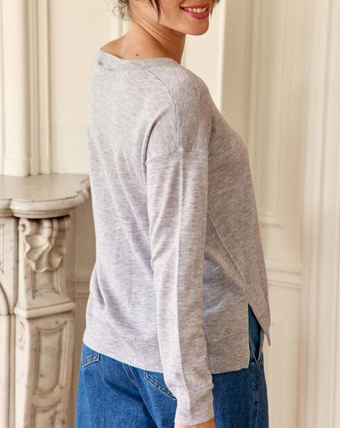 Pull en Laine mélangée Melya gris chiné