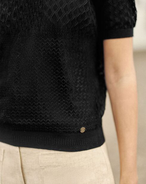 Pull manches courtes Millie noir