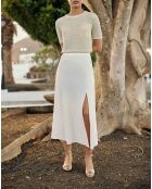 Pull manches courtes Millie vert amande