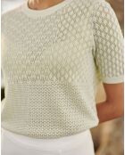 Pull manches courtes Millie vert amande