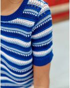 Pull manches courtes Monet bleu