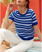 Pull manches courtes Monet bleu