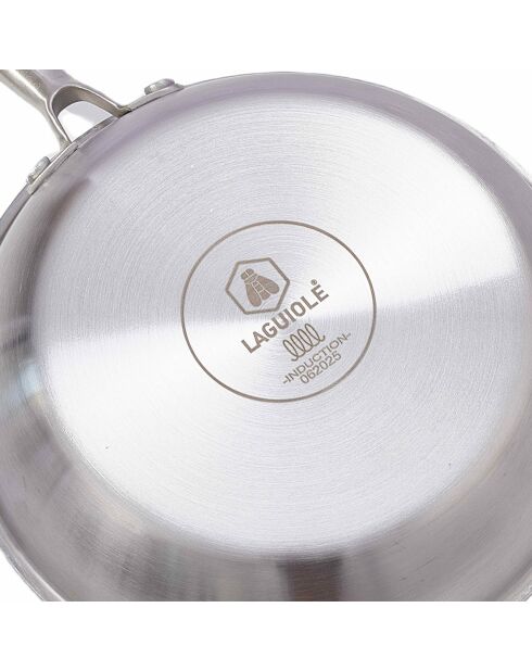 Poêle triplex induction argentée - 2L