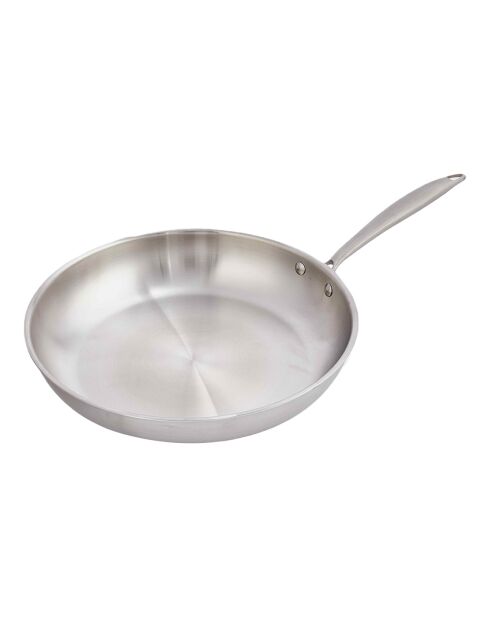 Poêle triplex induction argentée - 4.5L
