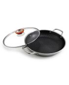 Plat à paëlla triplex avec couvercle  argenté - 3.5L