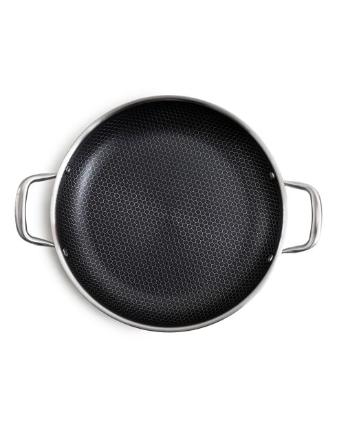 Plat à paëlla triplex avec couvercle  argenté - 3.5L