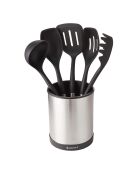 Set ustensile de cuisine Harmonie argenté/noir - 6 Pièces