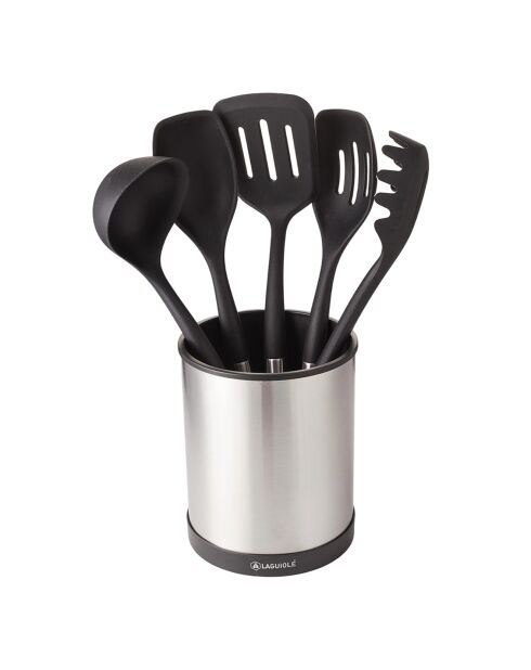 Set ustensile de cuisine Harmonie argenté/noir - 6 Pièces