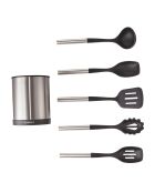 Set ustensile de cuisine Harmonie argenté/noir - 6 Pièces