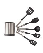 Set ustensile de cuisine Harmonie argenté/noir - 6 Pièces