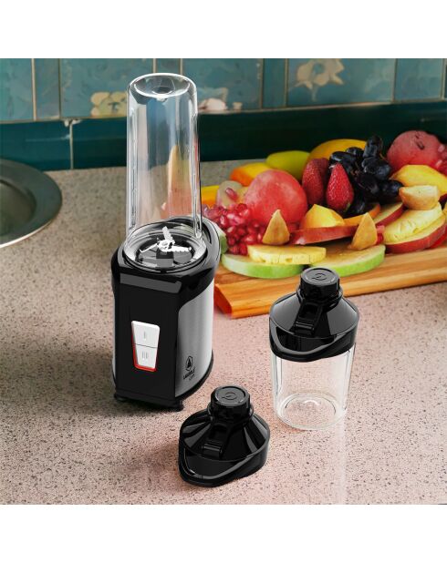 Mini Blender à Smoothies 350W - 6 pièces noir / orange - 300/500 ml