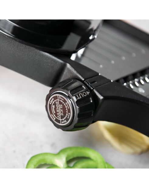 Mandolino regolabile in plastica nero/argento - 248g