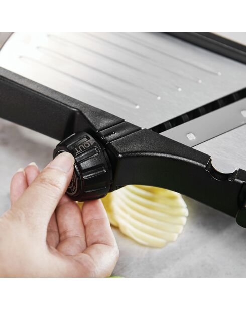 Mandolino regolabile in plastica nero/argento - 248g