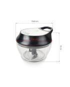 Hachoir manuel à ficelle + couvercle hérmetique noir/argenté - 211g