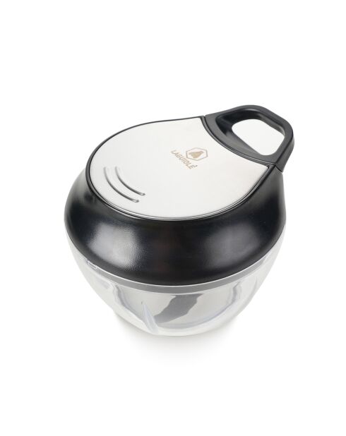 Hachoir manuel à ficelle + couvercle hérmetique noir/argenté - 211g