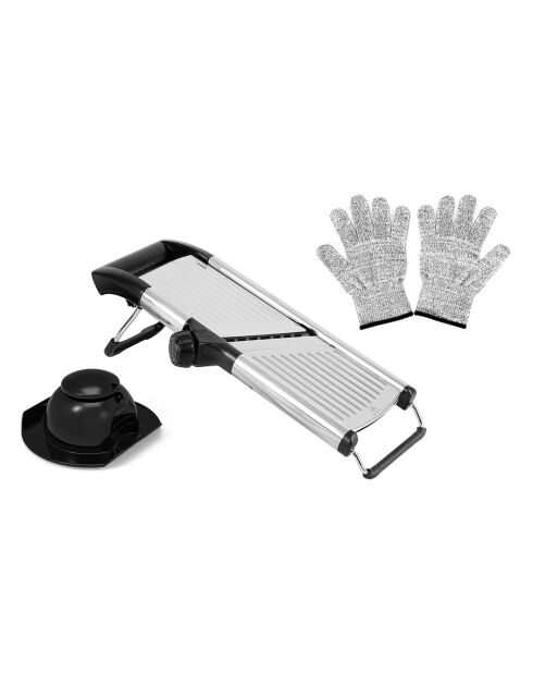 Guantes protectores Mandoline Professional + negro/plateados - 825 g