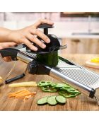 Mandoline Professional + Schutzhandschuhe schwarz/silber - 825g