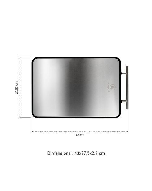 2-in-1-Schneidebrett oliv/silber - 43x27,5x2,4 cm