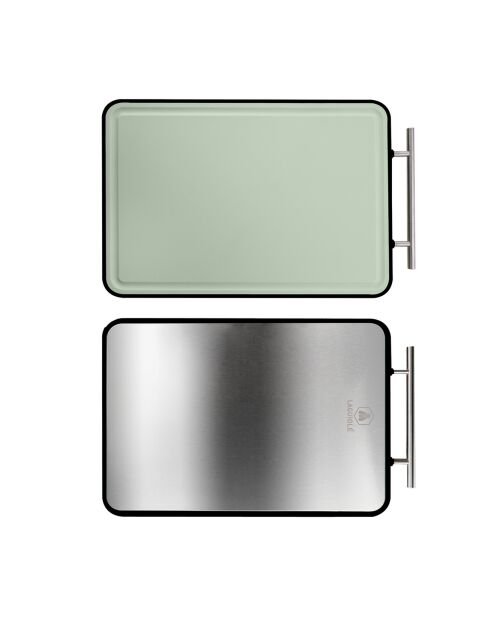 2-in-1 snijplank olijf/zilver - 43x27,5x2,4 cm