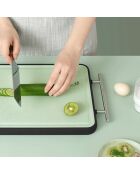 2-in-1-Schneidebrett oliv/silber - 43x27,5x2,4 cm