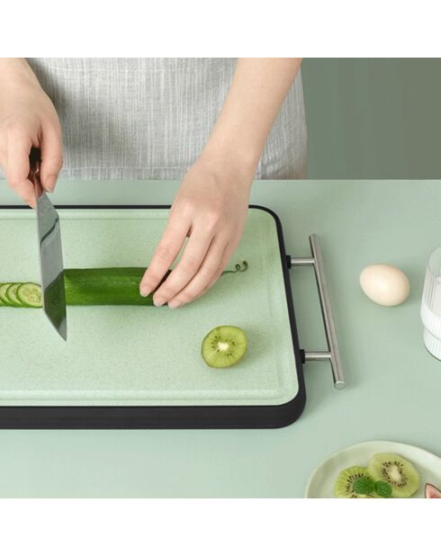 2-in-1 snijplank olijf/zilver - 43x27,5x2,4 cm