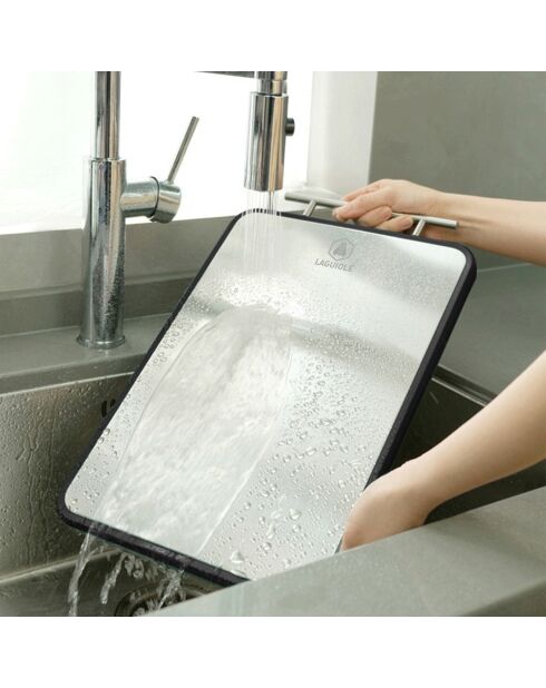 2-in-1 snijplank olijf/zilver - 43x27,5x2,4 cm