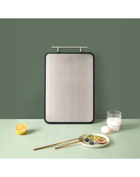 2-in-1 snijplank olijf/zilver - 43x27,5x2,4 cm