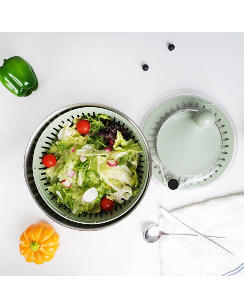 Centrifuga per insalata 2 in 1 oliva/argento - 876g