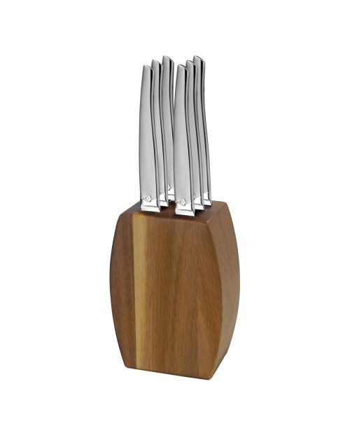 Bloc 6 couteaux steak Jet Satin bois - 280x180x50 cm