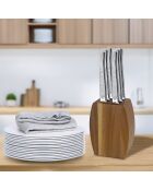 Bloc 6 couteaux steak Jet Styl bois - 255x65x25 cm