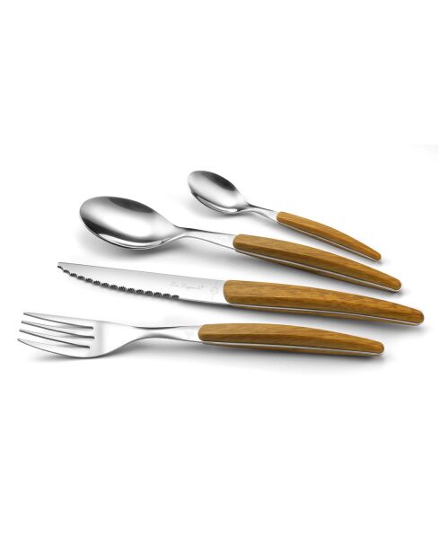 Ménagère Nevada Nature bois -  24 pièces