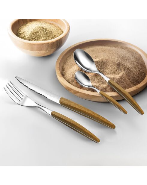 Ménagère Nevada Nature bois -  24 pièces