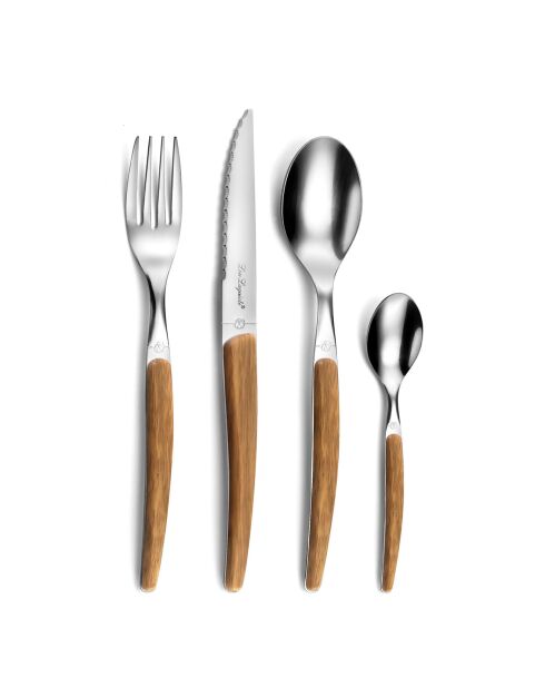 Ménagère Nevada Nature bois -  24 pièces