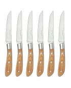 Bloc 6 couteaux steak bois de pakka Elias bois - 280x100x50 cm