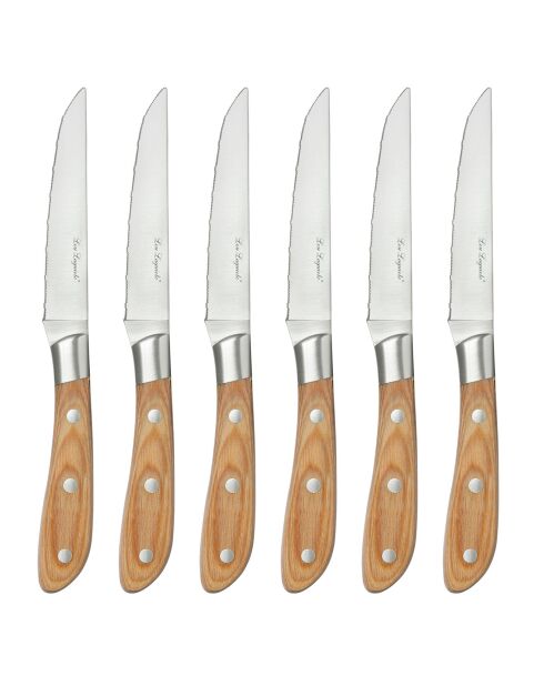 Bloc 6 couteaux steak bois de pakka Elias bois - 280x100x50 cm