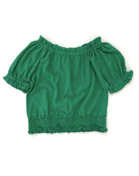 Blusa in misto lino verde