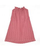Robe Brodée Coton Bio rose