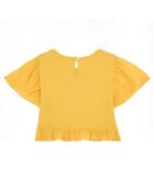 T-Shirt à Volants jaune moutarde