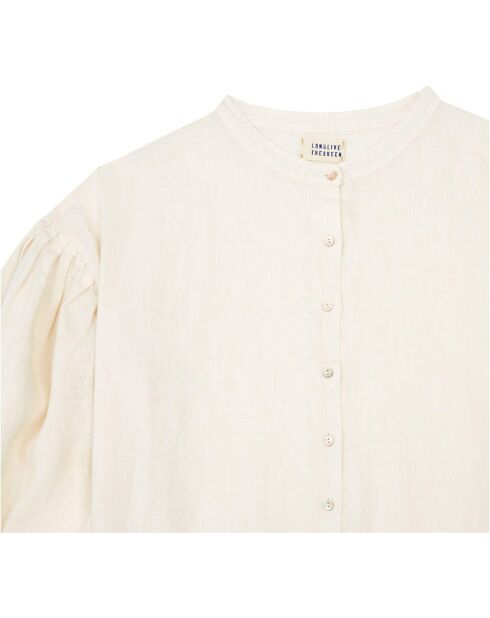 Ecru blouse van 100% linnen