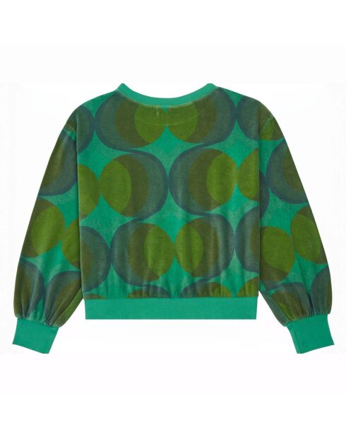 Grünes bedrucktes Sweatshirt aus Bio-Baumwolle