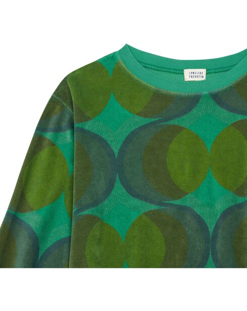 Grünes bedrucktes Sweatshirt aus Bio-Baumwolle