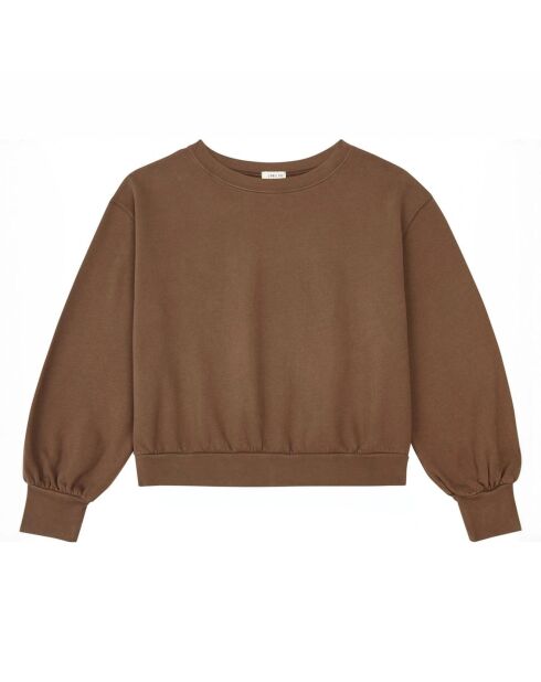 Sweat Uni Coton Bio marron