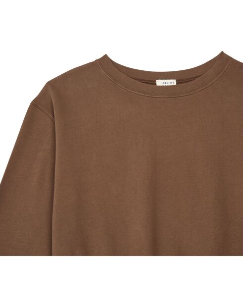 Braunes schlichtes Sweatshirt aus Bio-Baumwolle
