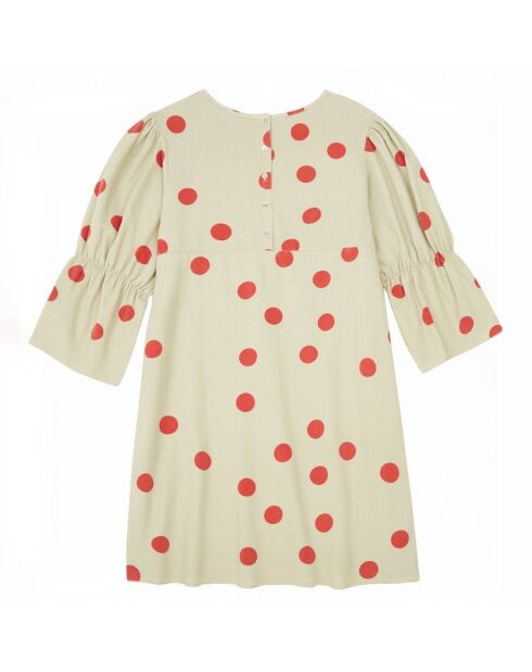 Abito beige a pois in cotone biologico