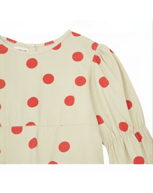 Robe à Pois Coton Bio beige