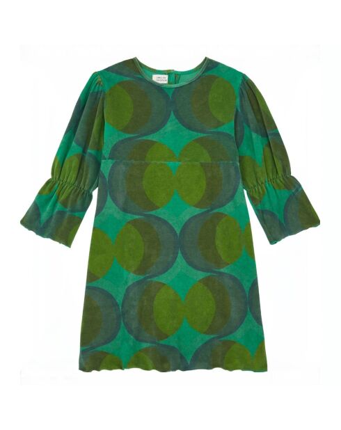 Robe en Coton Bio Retro verte