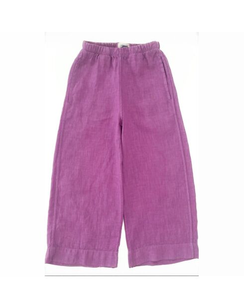 Pantalon 100% Lin Ample mauve