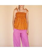 Pantalon 100% Lin Ample mauve
